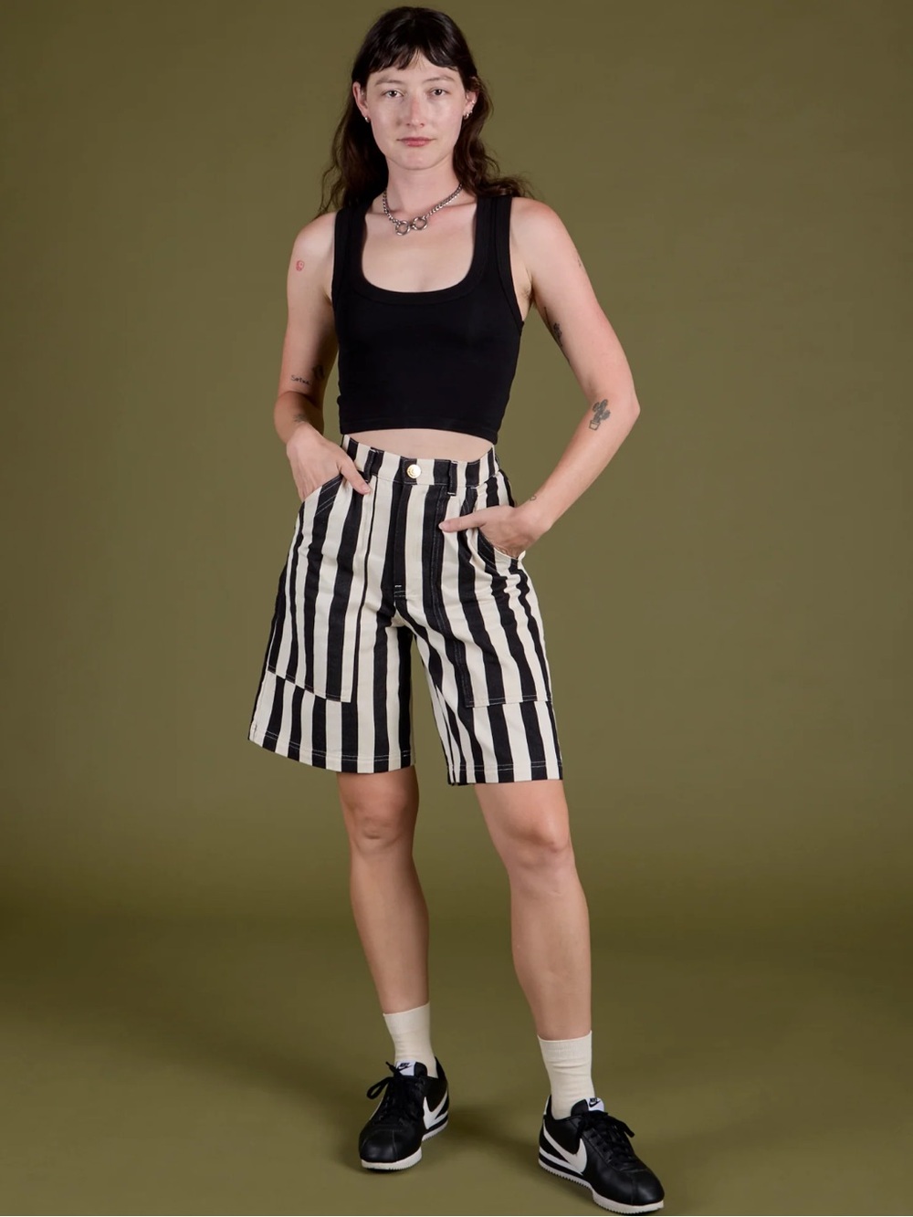 New Big Bud Press Striped Long Work Shorts